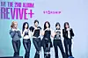 Girl group IVE poses for photos during a showcase for the release of its second full-length album, “Revive+,” at Yes24 Live Hall in eastern Seoul on Feb. 23. [DANIELA GONZALEZ PEREZ]