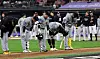 The Hanhwa Eagles bow their heads after losing a KBO game against KT Wiz at Suwon KT Wiz Park in Suwon, Gyeonggi on April 24. [NEWS1]
