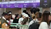 Passengers wait at Incheon International Airport in Incheon on April 17. [YONHAP]