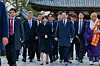 President Lee Jae Myung, center right, and Japanese Prime Minister Sanae Takaichi, center left, are seen during Lee's visit to Japan at Horyu-ji Temple in Nara Prefecture on Jan. 14. [JOINT PRESS CORPS]
