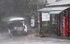 Heavy rain is seen around Bonggye-dong in Jeju City on May 9. [NEWS1]