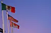 The flags of Mexico, the United States and Canada fly in Ciudad Juarez, Mexico on Feb. 1. [REUTERS/YONHAP]