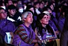 Bereaved families of the Itaewon tragedy watch a performance held as part of a memorial event near City Hall in central Seoul on Saturday. [JOINT PRESS CORPS]
