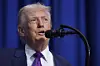 President Donald Trump speaks during a Board of Peace meeting at the U.S. Institute of Peace on Feb. 19 in Washington. [AP/YONHAP]