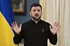 Ukrainian President Volodymyr Zelensky speaks during a briefing in Kyiv on March 15. [AP/YONHAP]