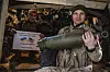 Soldiers of Ukraine's 5th brigade hold a poster thanking the U.S. for support at the front line near Toretsk, Donetsk region, Ukraine, on March 11. [AP/YONHAP]