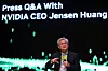Nvidia CEO Jensen Huang speaks during a press conference at the APEC CEO summit in Gyeongju, North Gyeongsang on Oct. 31. [AP/YONHAP]