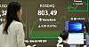A screen in Hana Bank's trading room in central Seoul shows the Kospi opening on Aug. 7. [YONHAP]