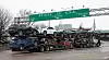 A car hauler drives toward the Ambassador Bridge to Detroit, Michigan from Windsor, Ontario, Canada on March 4, 2025. [REUTERS/YONHAP]