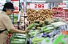 A shopper browses for groceries at a large supermarket in Seoul on Oct. 16. [NEWS1]