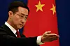 Chinese Foreign Ministry spokesperson Lin Jian attends a press conference in Beijing, China on April 10. [REUTERS/YONHAP]