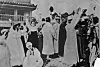 A photo from the March 1 Independence Movement in 1919 showing protesters chanting while throwing their hands up into the air, 'Daehan dongnip manse,' or 'Long live the independence of Korea.' [JOONGANG DB]