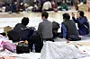 Evacuated citizens sit at a makeshift evacuation center in Andong, North Gyeongsang, on March 26. [NEWS1]