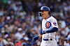 Jared Young celebrates after hitting a two-run home run for the Chicago Cubs at Wrigley Field in Chicago on Sept. 22, 2023. [AFP/YONHAP]