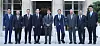 Chiefs of Korea's eight conglomerates pose with French President Emmanuel Macron, center, at the Elysee Palace in Paris in June when the business leaders were in the city to participate the general assembly of the Bureau International des Expositions to promote Busan as the host of the World Expo 2030. From left: Hanwha Group Vice Chairman Kim Dong-kwan, Hyundai Motor Group Executive Chair Euisun Chung, LG Chairman Koo Kwang-mo, Samsung Electronics Executive Chairman Lee Jae-yong, French President Emmanuel Macron, SK Group Chairman Chey Tae-won, Poongsan Group and Federation of Korean Industries Chairman Ryu Jin, Hyosung Group Vice Chairman Cho Hyun-sang and Hanjin Group Chairman Walter Cho. [KOREA CHAMBER OF COMMERCE AND INDUSTRY]