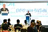 Hyundai Motor Group Executive Chair Euisun Chung makes a toast at an event promoting Busan's bid to host the World Expo 2030 held at a hotel in Paris on Nov. 23. [OFFICE OF THE PRESIDENT OF THE REPUBLIC OF KOREA]