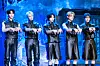 Boy band Tomorrow X Together poses for photos during a showcase for the release of its fourth full-length album, “The Star Chapter: Together,” at Kyung Hee University Grand Peace Palace in eastern Seoul on July 21. [DANIELA GONZALEZ PEREZ]