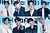 Boy band Ateez poses for photos during a news conference for the release of its 12th EP, “Golden Hour: Part.3,” at Hotel Naru Seoul MGallery Ambassador in western Seoul. [DANIELA GONZALEZ PEREZ]