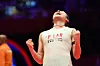 An Se-young celebrates after defeating China's Wang Zhi-yi during their women's singles final match at the BWF Badminton World Tour Finals at the Hangzhou Olympic Sports Centre Gymnasium in Hangzhou, China, on Dec. 21, 2025. [AFP/YONHAP]