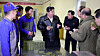 North Korean leader Kim Jong-un, center, speaks with officials during a tour of factories in Kimhwa County, Kangwon Province, on Wednesday, reported the state-media Korean Central TV. [YONHAP]