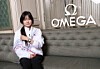 Choi Ga-on, Korea’s first gold medalist of the Milan-Cortina 2026 Winter Olympics, poses for a photo after receiving a luxury wristwatch from Omega, the official timekeeper of the Games, at the Omega House in Milan on Feb.14. Omega presented Choi with the commemorative Speedmaster 38mm Milano Cortina 2026 edition. [OMEGA]