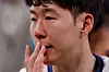 Tottenham Hotspur's Son Heung-min sheds tears after winning the Europa League over Manchester United at San Mamés Stadium in Bilbao, Spain, on May 21. [REUTERS/YONHAP]