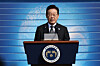 Korean President Lee Jae Myung delivers his speech during a celebration to mark 77th Armed Forces Day in Gyeryong, South Chungcheong, on Oct. 1. [AP/YONHAP]