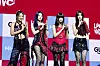 Girl group H1-KEY poses for the camera during a press showcase for the group's third EP, ″Love or Hate,″ on Wednesday at Blue Square Mastercard Hall in central Seoul. [DANIELA GONZALEZ PEREZ]