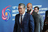 U.S. Defense Secretary Pete Hegseth, left, walks to attend a ministerial lunch at the Asean Defense Ministers' Meeting in Kuala Lumpur, Malaysia on Nov. 1. [AP/YONHAP]