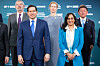 U.S. Secretary of State Marco Rubio, left, and Foreign Affairs Minister Anita Anand stand in the foreground ahead of a family photo during the G7 Foreign Ministers' Meeting in Niagara-on-the-Lake, Canada on Nov. 12. [AP/YONHAP]