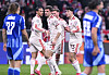Bayern Munich players celebrate during the Champions League match against Slovan Bratislava at Allianz Arena in Munich, Germany on Jan. 29. [AP/YONHAP]