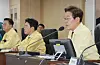President Lee Jae-myung speaks at a meeting held in central Seoul on June 5. [YONHAP]