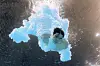 Korea's Shin Jung-whi hits the water in the men's 10-meter platform semifinal at the Paris Olympics on Saturday at the Aquatics Centre in Saint-Denis, France. [REUTERS/YONHAP]