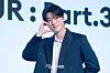 Ateez’s San poses for photos during a news conference for the release of its 12th EP, “Golden Hour: Part.3,” at Hotel Naru Seoul MGallery Ambassador in western Seoul. [DANIELA GONZALEZ PEREZ]