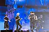 Boy band Tomorrow X Together performs lead track “Beautiful Strangers” during a showcase for the release of its fourth full-length album, “The Star Chapter: Together,” at Kyung Hee University Grand Peace Palace in eastern Seoul on July 21. [DANIELA GONZALEZ PEREZ]
