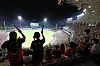 Kia Tigers fans watch a game against the Lotte Giants at Gwangju Kia Champions Field in Gwangju on Wednesday. [YONHAP]