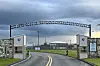 Clouds hover over the entrance of the Florida State Prison in Starke, Florida, on Aug. 3, 2023. [AP/YONHAP]