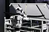Atlas, a humanoid robot by Hyundai Motor-backed Boston Dynamics, demonstrates working at a factory at CES 2026 in Las Vegas on Jan. 8. [YONHAP]