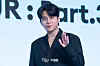 Ateez’s Jongho poses for photos during a news conference for the release of its 12th EP, “Golden Hour: Part.3,” at Hotel Naru Seoul MGallery Ambassador in western Seoul. [DANIELA GONZALEZ PEREZ]