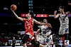 The Seoul SK Knights' Kim Sun-hyung, left, in action during the final of the East Asia Super League against Anyang KGC at Okinawa Arena in Okinawa, Japan on March 5, 2023. [EAST ASIA SUPER LEAGUE]