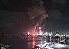 A fire breaks out at Posco's steel mill in Pohang, North Gyeongsang, early Sunday morning. [YONHAP]