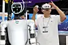A humanoid robot is showcased at the Industrial AI Expo held in Gangseo District, western Seoul, on Sept. 3. [YONHAP]