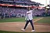 Former Philadelphia Phillies' Cole Hamels waves after a ceremony honoring his retirement before a baseball game between the Philadelphia Phillies and the Arizona Diamondbacks, June 21, 2024, in Philadelphia. [AP/YONHAP]