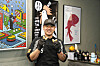 Chef Oh Jun-tak holds his signature pate monaka. [KIM SUNG-HYUN]