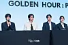 Boy band Ateez answers questions during a news conference for the release of its 12th EP, “Golden Hour: Part.3,” at Hotel Naru Seoul MGallery Ambassador in western Seoul. [DANIELA GONZALEZ PEREZ]