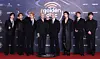 Stray Kids poses for photos on the red carpet at the Golden Disc Awards at Taipei Dome in Taipei, Taiwan, on Jan. 10. [HLL JOONGANG]