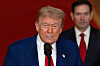 U.S. President Donald Trump addresses the nation from the White House in Washington on June 21. [AFP/YONHAP]