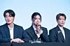 Boy band Ateez answers questions during a news conference for the release of its 12th EP, “Golden Hour: Part.3,” at Hotel Naru Seoul MGallery Ambassador in western Seoul. [DANIELA GONZALEZ PEREZ]