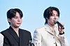 Boy band Ateez answers questions during a news conference for the release of its 12th EP, “Golden Hour: Part.3,” at Hotel Naru Seoul MGallery Ambassador in western Seoul. [DANIELA GONZALEZ PEREZ]