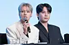 Boy band Ateez answers questions during a news conference for the release of its 12th EP, “Golden Hour: Part.3,” at Hotel Naru Seoul MGallery Ambassador in western Seoul. [DANIELA GONZALEZ PEREZ]